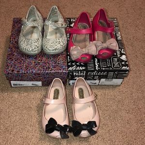 Mini Melissa 3 pairs all size 6